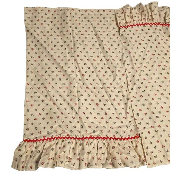 Vintage Handmade Crantex Fabrics Pillowcases Red Green Floral Linens Set of 2 - Picture 2 of 7